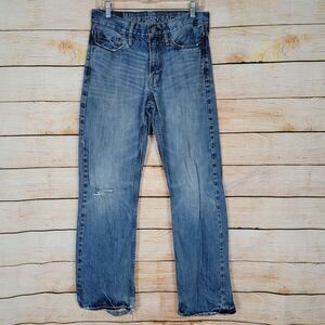 American Eagle Jeans Mens 29 x 32 Work Distressed Blue Denim Straight Leg Casual